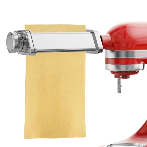Image of Pasta Maker Attachment for KitchenAid Stand Mixers, Stainless Steel Lasagna Sheet Roller with 8 Thickness Settings, Fits kitchenAid Tit-Head Stand Mixer For 4.5-5 Quat Bowls