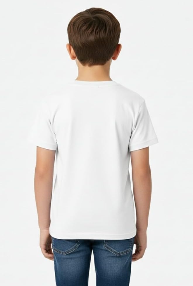 Image of T-Shirt for Boys | Super Colour (White Black Pink Yellow) Super Cotton [100% Pure] Solid Plain Tees
