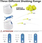 Pet Prime Lanceur automatique de balle pour chien pour gros chiens Lanceur de balle de chien à l'intérieur de la machine Interactive Dog Toy Distance réglable 10-40ft - Inclus 6 PCS 2.5” Balles de tennis et un sifflement de chien