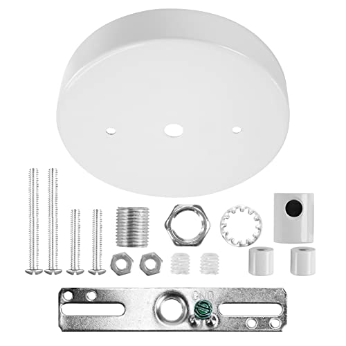 Image of Sangle Sopffy Pendant Light Canopy Kit, 4.7 Inches Ceiling Lighting Canopy Kit with All Mounting Hardware Modern Chandelier Ceiling Plate Cover for Pendant Lighting Fixtures, White (White)