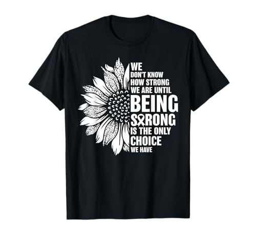 White Sunflower Ribbon Lung Cancer Awareness Camiseta