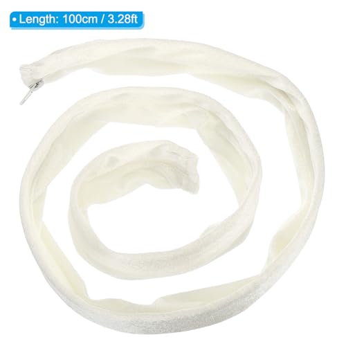 Image of PATIKIL 3.28ft Lamp Chain Cover, Chain Protective Sleeve Washable with Zipper for Chandelier Lighting Wires Swing Light Fixture, White