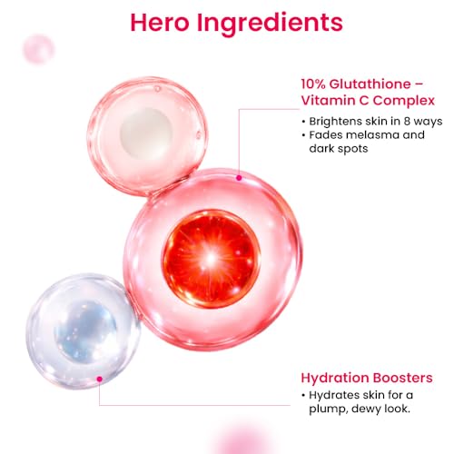 Image of Foxtale 10% Vitamin C-Glutathione Brightening Face Serum for Glowing Skin, Treats Dark Spots, Pigmentation & Dullness, Beginner & Sensitive Skin Friendly | All Skin Types | Women & Men | 30ml