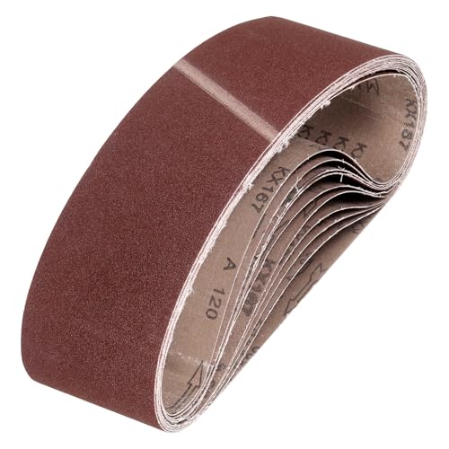 HARFINGTON 3 x 24 Inch Sanding Belts, 24 Pcs 120 Grits Aluminum Oxide Abrasive Belt Sander File Belt for Woodworking, Metal Polishing, Knife Sharpener