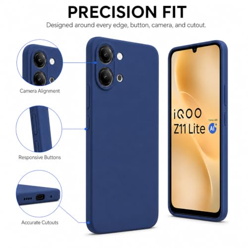 Image of FIRST MART Matte Silicone Back Cover for iQOO Z11 Lite - Blue