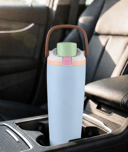 Image of HomeCloud 1200ML Stainless Steel Water Bottle - Double-Wall Vacuum Insulated, Leakproof Straw Lid, BPA-Free Reusable Travel Flask with Two-Way Spout for Gym, Office & Outdoor Use (B Blue)