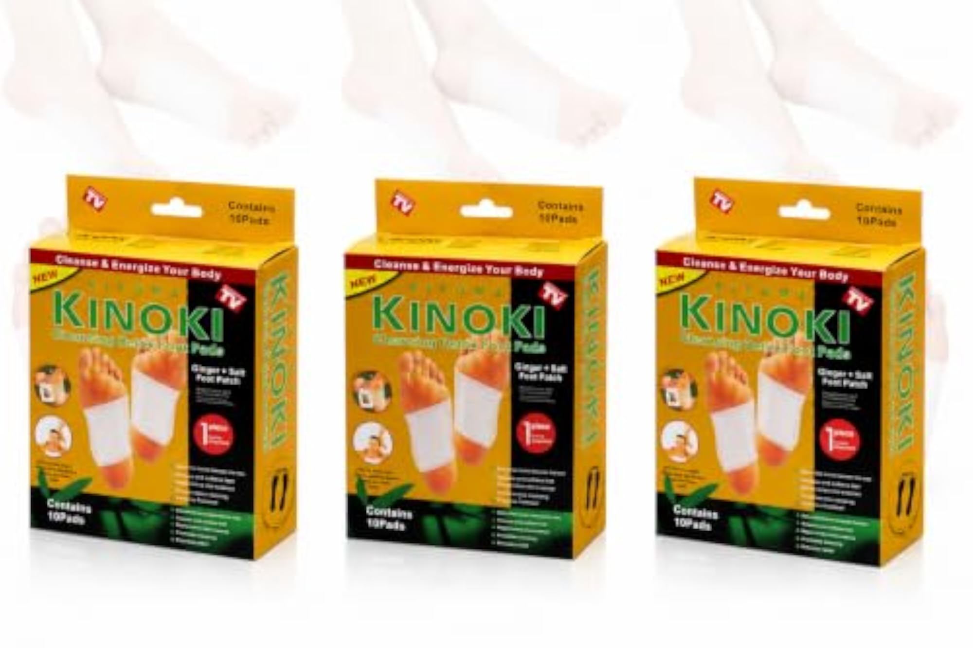Kinoki Ginger Salt Detox Foot Pads, 30 Pads