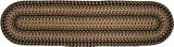 Braided Ebony Collection Natural Jute Runner Black Tan Country Primitive Farmhouse Décor
