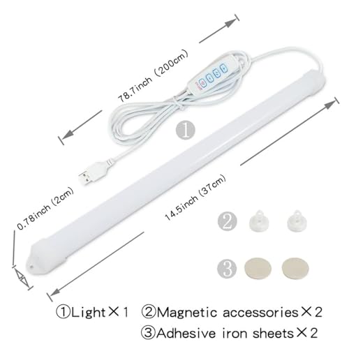 Image of GITGRNTH 2 PCS USB Powered Strip Counter LED Light, 10 Level Brightness Adjustable Color with Remote & 3 Color Mode (3000K /4000K /6000k), 7W Ideal for Kitchen, Closet, or Workspace