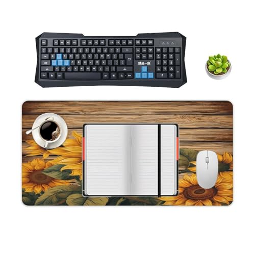Paint Wooden Board Sunflower Mouse Pad grande de goma miniatura 4