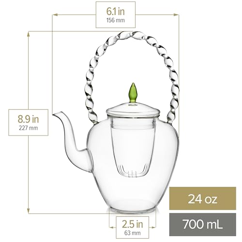 Théière en verre borosilicate Teabloom infuseur amovible couvercle 700 ml - 6