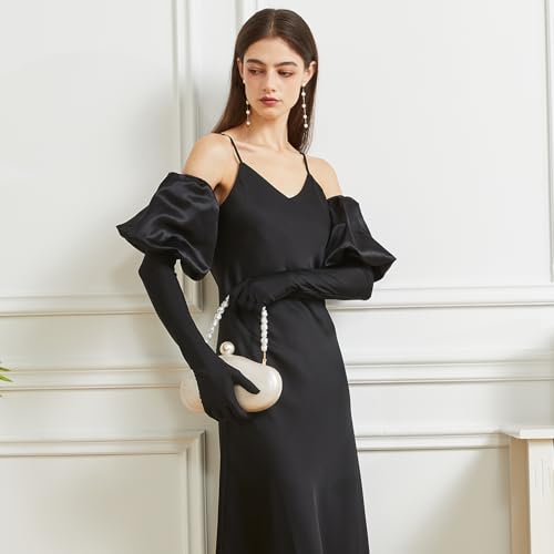 Image of Huralona Acrylic Evening Clutch Purses for Women Shell Handbag Chic Clutch Bag With Baroque Irregular Pearl Chain Strap