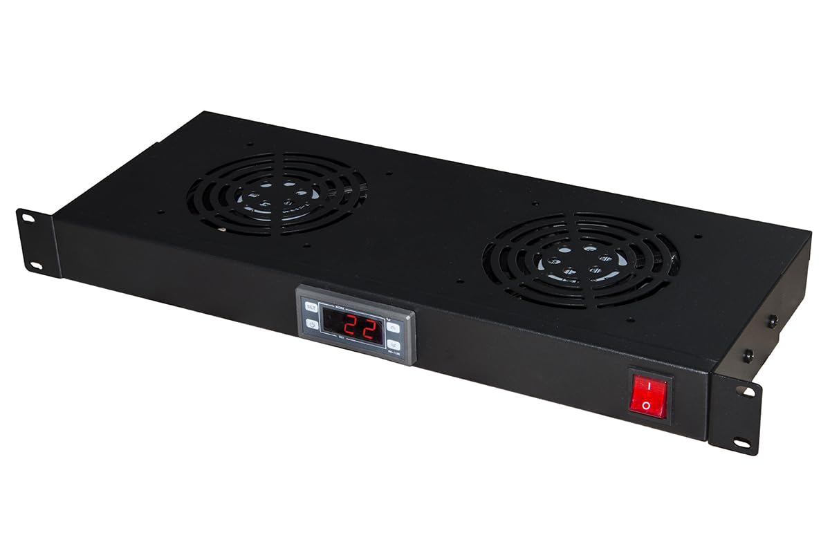 LINK Modulo 2 Ventole Raffreddamento con Display, Nero