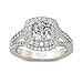 Jeulia 9.3 ct Bagues de Fiançailles Halo Split Shank en Argent Sterling Bagues Eternité Coupe Coussin pour Femmes Anniversaire Mariage Engagement (60)