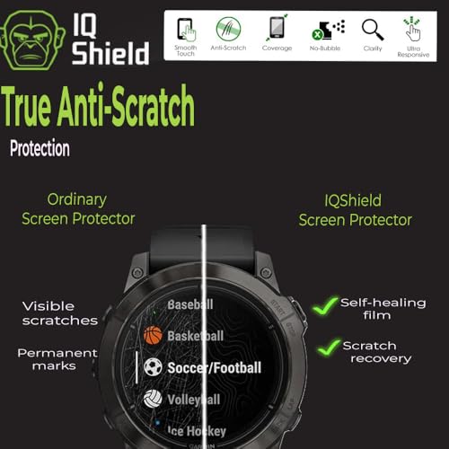 IQShield 6 Pack for Garmin Fenix 7/7 Pro (Solar/Sapphire Solar) (47mm) / Epix (Gen 2) / Epix Pro (47mm) Screen Protector- Easy Install, Ultra Thin, Anti-Scratch, Smudge Resistant Anti-Bubble Clear TPU Film