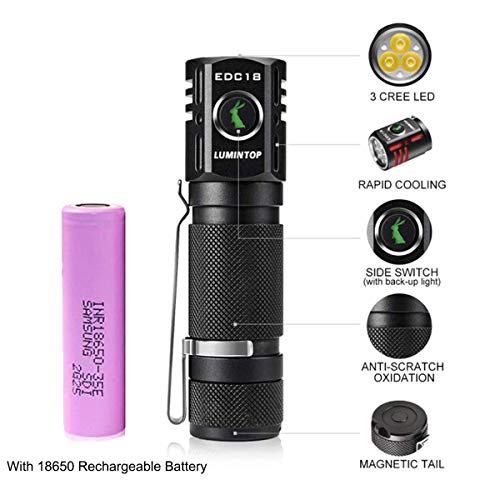 Super Bright Small LED Flashlight - Lumintop EDC18 3Cree LED 2800LM High Lumens
