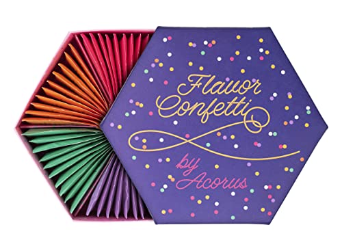 ACORUS | Flavor Confetti Tea Assortment | Natural Fruit and Herbal Tea Gift Set | Celebrate with 6 Different Flavors | Large Selection Tea Set | Tea Box For Various Occasions - 60 Tea Bags