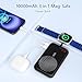 Galeces Magnetic Portable Charger,10000mAh Foldable Wireless Power Bank for iPhone and Apple Watch,PD 20W Fast Charging Battery Pack with Stand,Compatible for iPhone12~16 Series iWatch (Jet Black)
