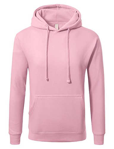Men's Premium Heavyweight Pullover Hoodie Sweatshirt S Baby Pink