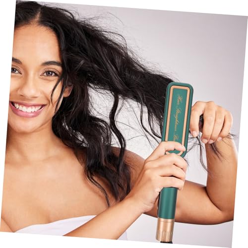 Plancha para el cabello BETOOKY con temperatura ajustable y placas de cerámica, para mujeres, con enchufe estadounidense, herramienta eléctrica para peinar el cabello en viajes y uso doméstico, diseño negro y verde oscuro miniatura 7