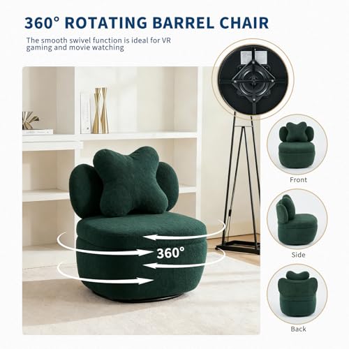 Sillón giratorio con almacenamiento terciopelo verde miniatura 3
