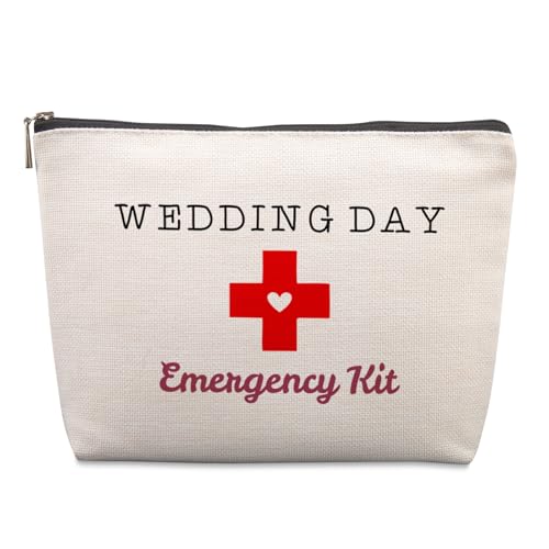 Wedding Day Wedding Gifts Cosmetic Bag, Engagement Gift Wedding Registry Ideas Bride To Be Gifts Engagement Gifts for Her, Bridal Shower Gifts for Bride Funny Makeup Bag
