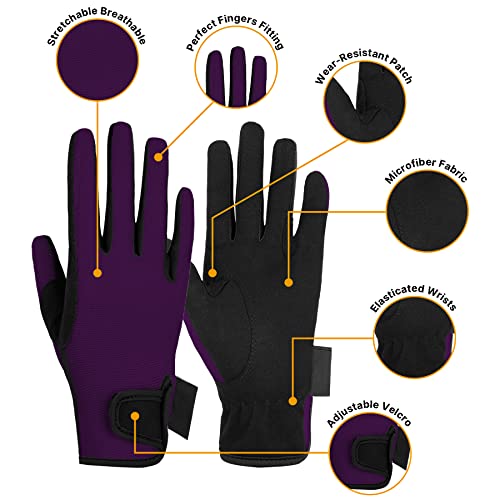 Thapower Kids Horse Riding Gloves Children Youth Equestrian Horseback Gloves For Boys & Girls Cycling Running Gardening #TOP1