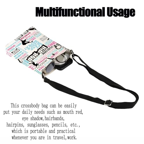 FEELMEM Hip Hop Dancer Gifts Hip Hop Dance Crossbody Bag Hip Hop Dancing Themed Crossbody Purse Hip Hop Competition Gifts3