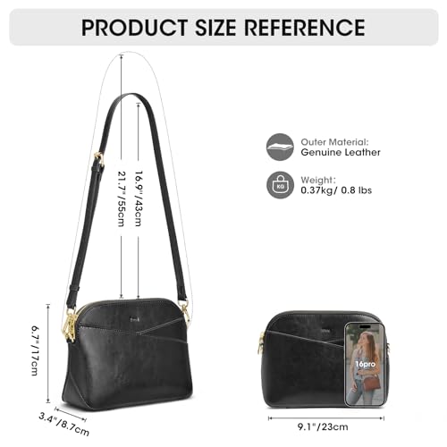 Image of Kattee Small Leather Crossbody Bags for Women, Trendy Purses Handbags Shoulder Bag, Genuine Leather Cross Body Bag for Woman