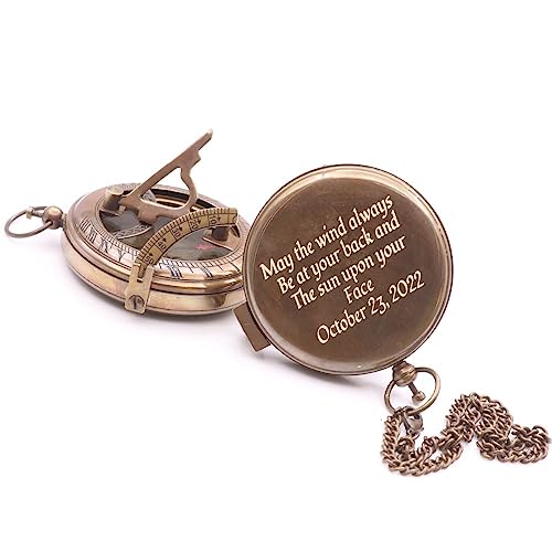 Brújula vintage de bolsillo con caja de madera personalizable miniatura 1