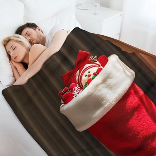 Couverture en flanelle bas de Noël plaid doux 102x152cm