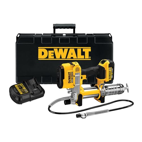 DEWALT - Pompe A Graisse Electrique Sur Batterie XR 18V 4Ah Li-Ion - DCGG571M1-QW - Sans Fil - Pompe Graisse Avec Batterie Incluse - Avec Chargeur Multi-voltage, Une Bandoulière Et Coffret TSTAK