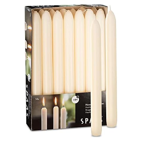 Spaas Ivory Tapered Dinner Candles, 8 Hours Cover