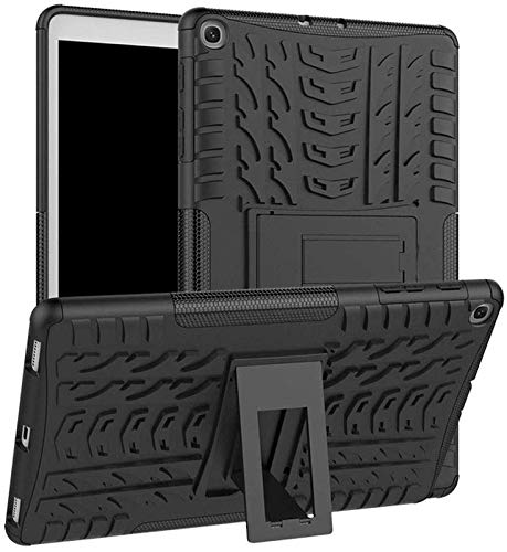 PrimeLike Shockproof Hybrid Military Grade Armor Heavy Duty Dazzle Case with Stand Double Protective Back Cover for Samsung Galaxy Tab A 10.1 (2019) SM-T510/T515 - Black