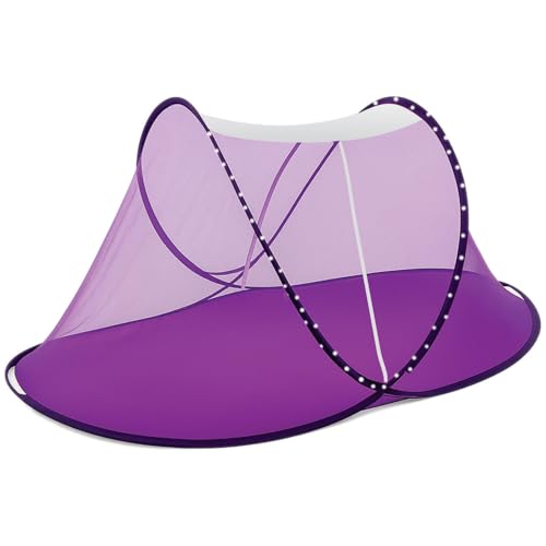 Image of Healthgenie Foldable Mosquito Net for Single Bed, Pop-Up Insect Net with Frame, Portable & Breathable Mesh Canopy for Home & Travel Use (Multicolour- Assorted)