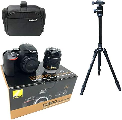 KamKorda Camera Bag + Tripod + D3500 DSLR Camera with AF-P 18-55mm VR Lens, 24.2MP DX-Format CMOS Sensor, EXPEED 4 Image Processor, Full HD Video + 2 Year Warranty