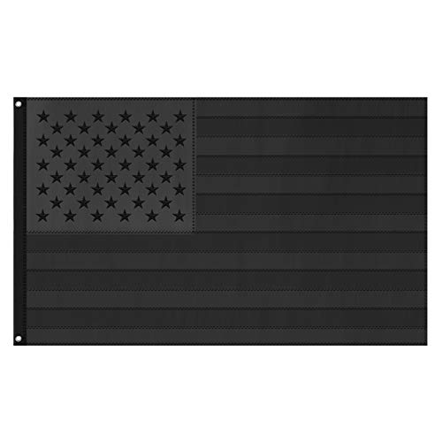 American Flag All Black American Flag 3x5 Ft USA Flag Embroidered Stars Double Sided Black Flag with Brass Grommets (embroidery) American Flag All Black American Flag 3x5 Ft USA Flag Embroidered Stars Double Sided Black Flag with Brass Grommets (embroidery)