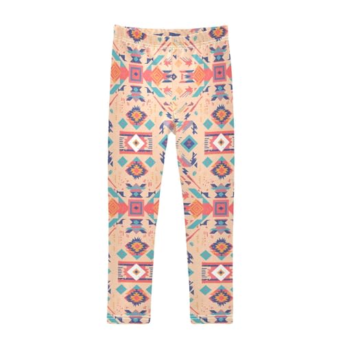 KLL Colorful Aztec Pattern Girls Legging Stretchy Full Length Lounge Pants Running