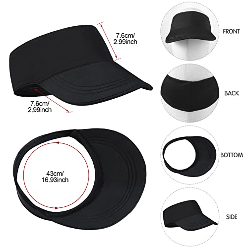 Hercicy 5 Pcs Cooling Stretchy Visor Hats Adjustable Unisex Visor Hat For Men And Women Runners Sports Football Golf Tennis Running Protection Visor Hats (Black) #TOP1