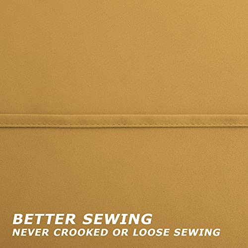 Image of KOUFALL Sun Light Gold Blackout Curtains for Living Room 52x102 Inch Length
