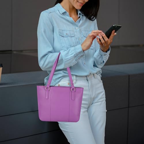 Image of Leather Purse For Women - Real Leather Tote For Women - Ladies Shoulder Handbag For Work, Travel, Casual Use