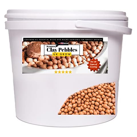 UK GROW Premium Bucket of Clay Pebble Hydroponic Substrate 1L 2L 3L 5L 10L 20L (1L) Cover