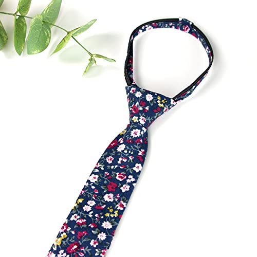 Spring Notion Boys' Cotton Floral Skinny Zipper Tie2