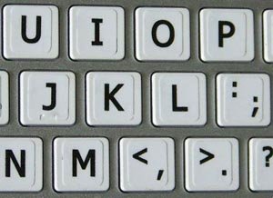 Stickers para Teclado Mac Inglés Letras Grandes Fondo Blanco miniatura 3