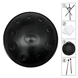 【Nitrogen steel Material& process】The handpan is constructed with heavy duty nitrogen steel material,and the two deep-drawn half shells have been manual hammering and fire heat treatment by the craftsman to become a handpan drum instrument with beautiful sound and beautiful colors.Durable and sturdy.