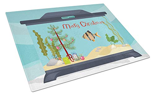Caroline's Treasures Tiger Barb Merry Christmas Glass Cutting Board