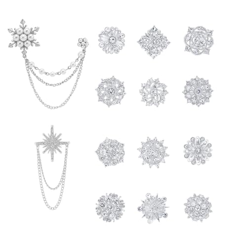 Image of 26 Pieces Wedding Bouquet Bulk Brooches for Women Fashion, Large Rhinestone Flower Brooch Pins for Crafts