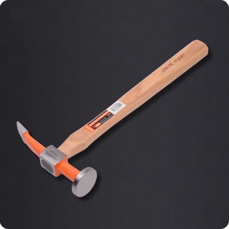 Harden Curved Pein and Finishing Hammer, Fine-Grain Forged Steel Head, Natural Hickory Handle, Sheet Metal Repair Tool