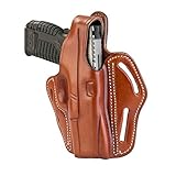 1791 GUNLEATHER XDS Thumb Break Holster - Right Handed OWB Leather Gun Holster - Fits Glock 17, 19, 22, 23, 32 Sig Sauer P225, P228, P229, SW MP Shield MP9 MP40, FNS-9, CZ P08 (BHX-3) (Classic Brown)