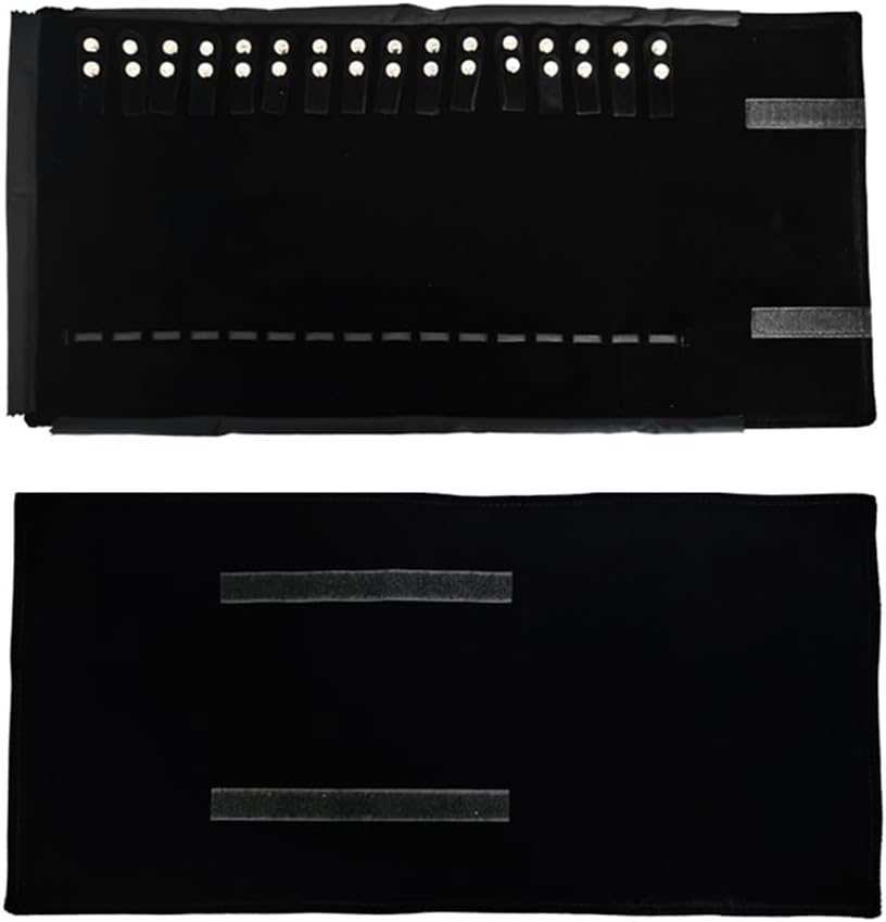 Velet Travel Jewelry Case Roll Bag Organizer for Necklace Bracelet Black Gray Velvet (Black with elastic) Velet Travel Jewelry Case Roll Bag Organizer for Necklace Bracelet Black Gray Velvet (Black with elastic)